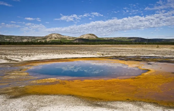 An opal thermal pool in the Yellowstone caldera