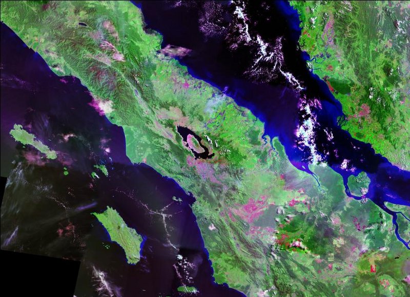 Lansat Image Toba Cauldera, Sumatra