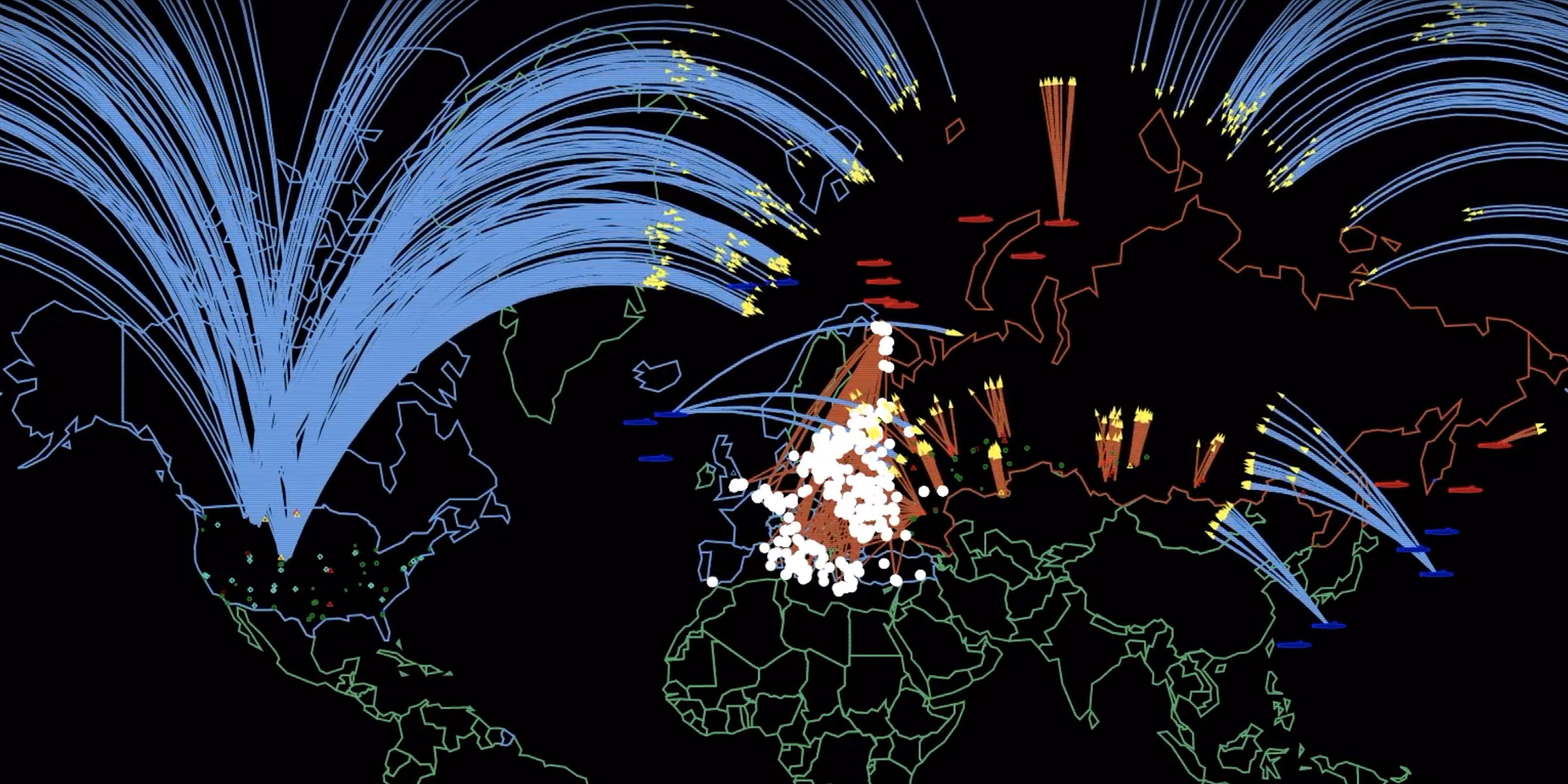 Video still of a simulation developed to depict nuclear war between the United States
and Russia
